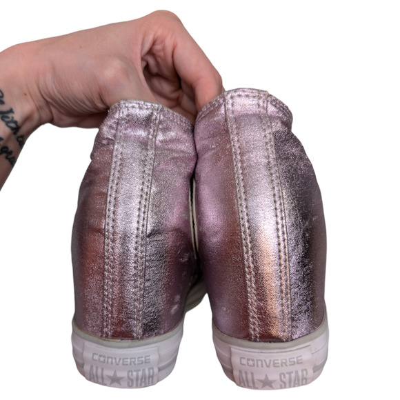Converse 2017 CTAS Lux Mid Hidden Wedge Metallic Fuschia Pink Sneaker Womens 9.5 - Picture 3 of 11